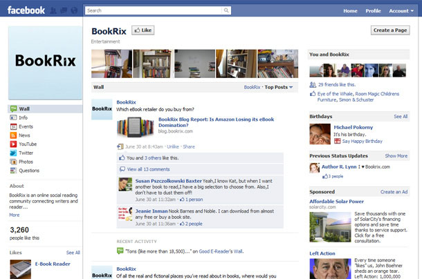 BookRix Facebook Fan Page