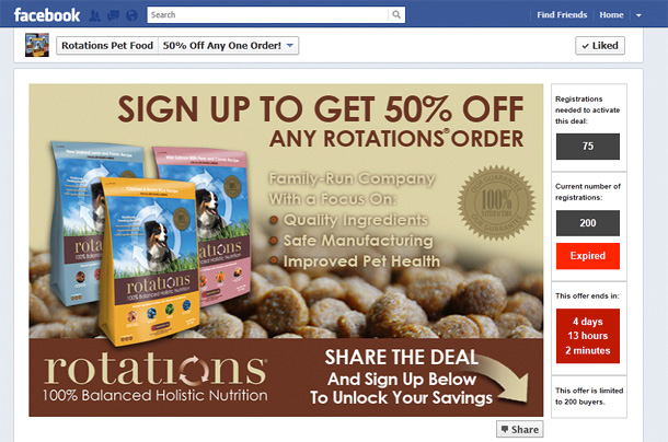 Rotations Pet Food Facebook Promo
